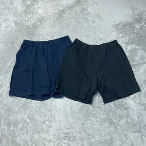 Lands' End Women's M Sport Knit Shorts Black and Navy Cotton H1001